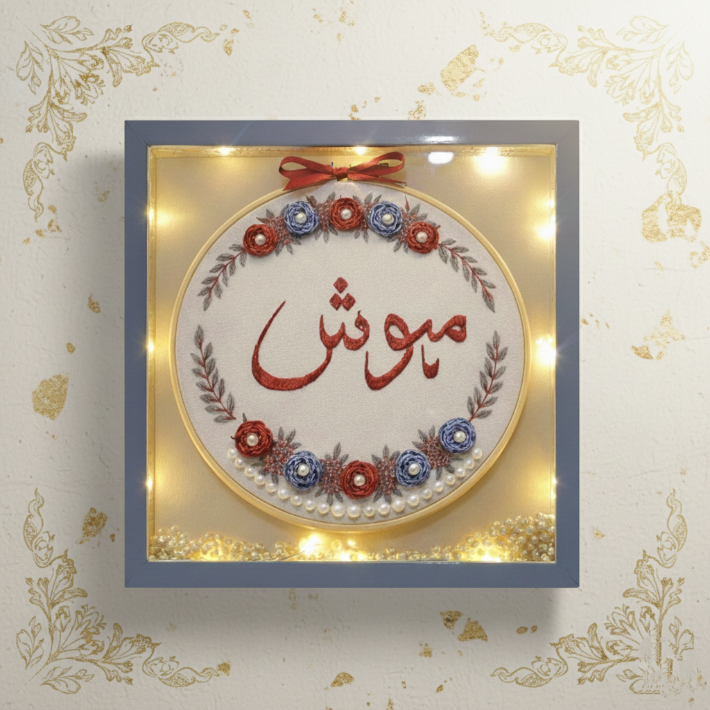 Threads Of Identity_ Personalized Embroidered Name Frame_ Size(12x12)inch.