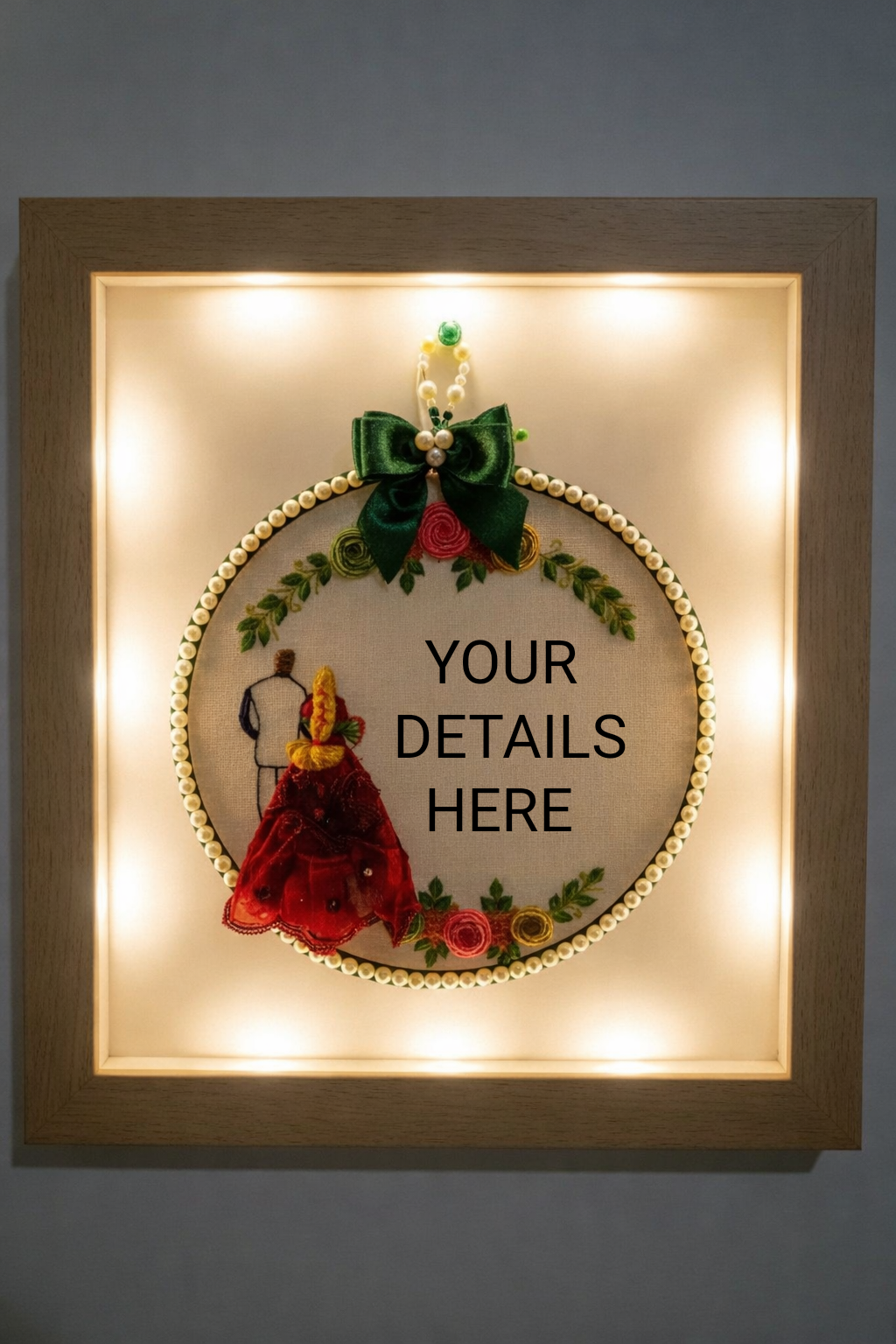 Forever Date Embroidered Art Frame _ A4 Size