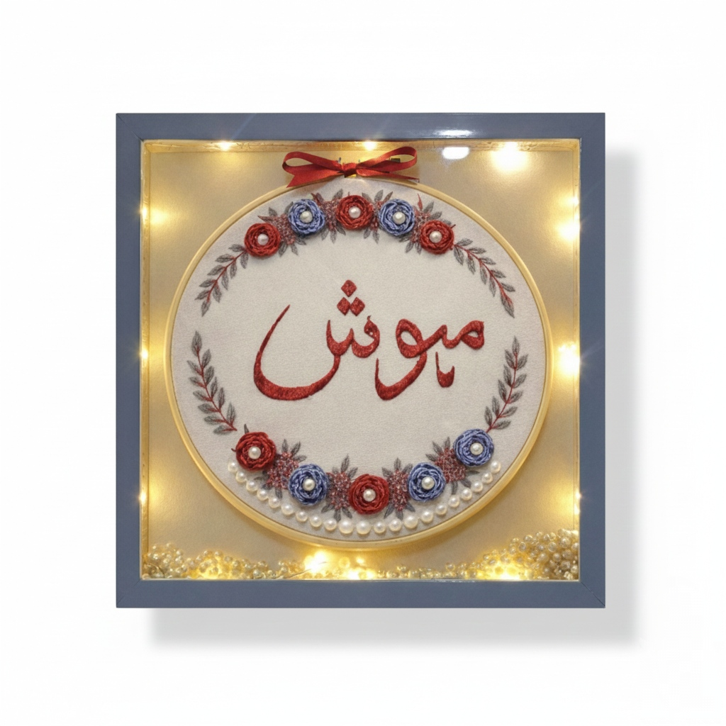 Threads Of Identity_ Personalized Embroidered Name Frame_ Size(12x12)inch.