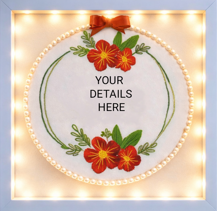 Elegant Embroidered Light Frame _Size (12×12)inch
