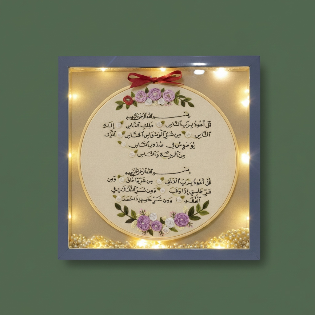 The Divine Protection_ Opulent Embroidered Frame_ Size(15x15)inch.