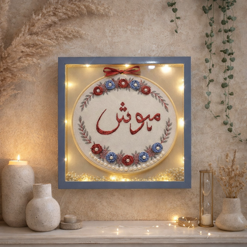 Threads Of Identity_ Personalized Embroidered Name Frame_ Size(12x12)inch.