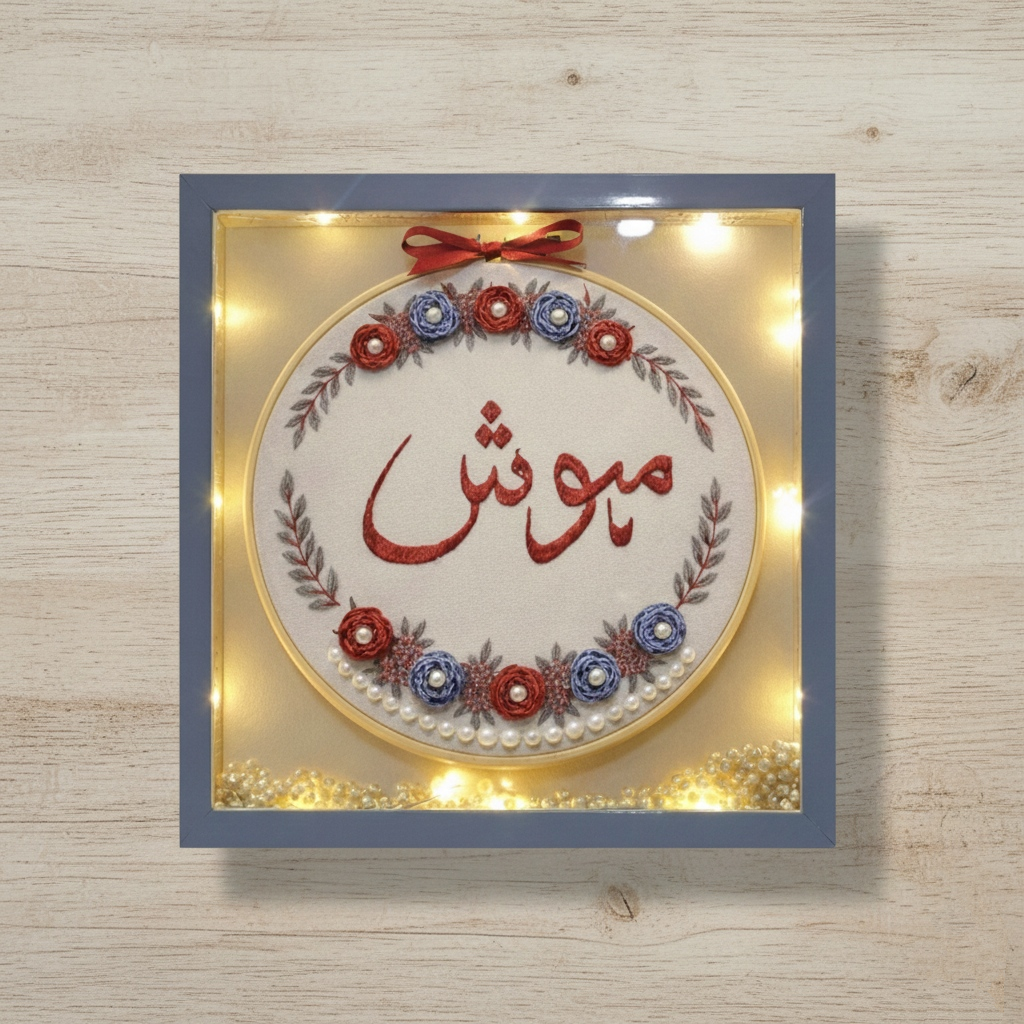 Threads Of Identity_ Personalized Embroidered Name Frame_ Size(12x12)inch.
